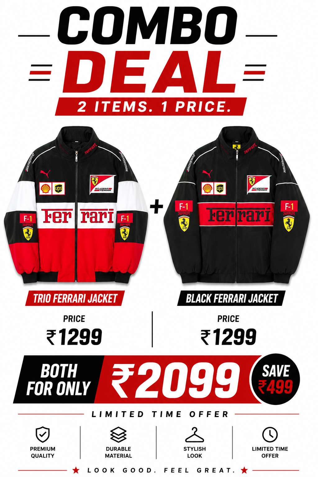 Ferrari Racing Duo Pack – Black & Tri-Color Edition