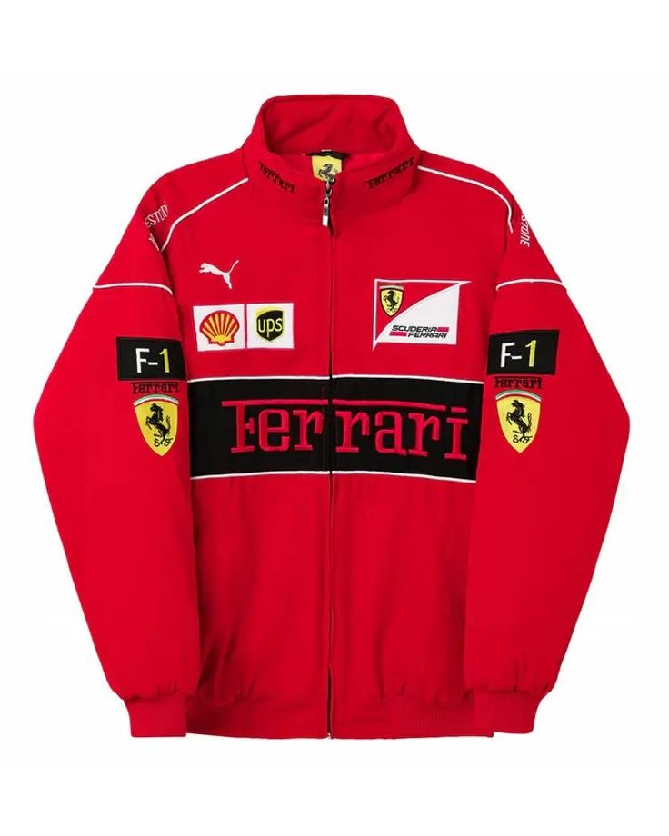 Vintage Ferrari Scuderia F1 Racing Track Jacket – Red Full Zip
