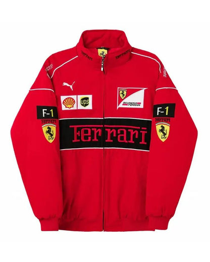 Vintage Ferrari Scuderia F1 Racing Track Jacket – Red Full Zip