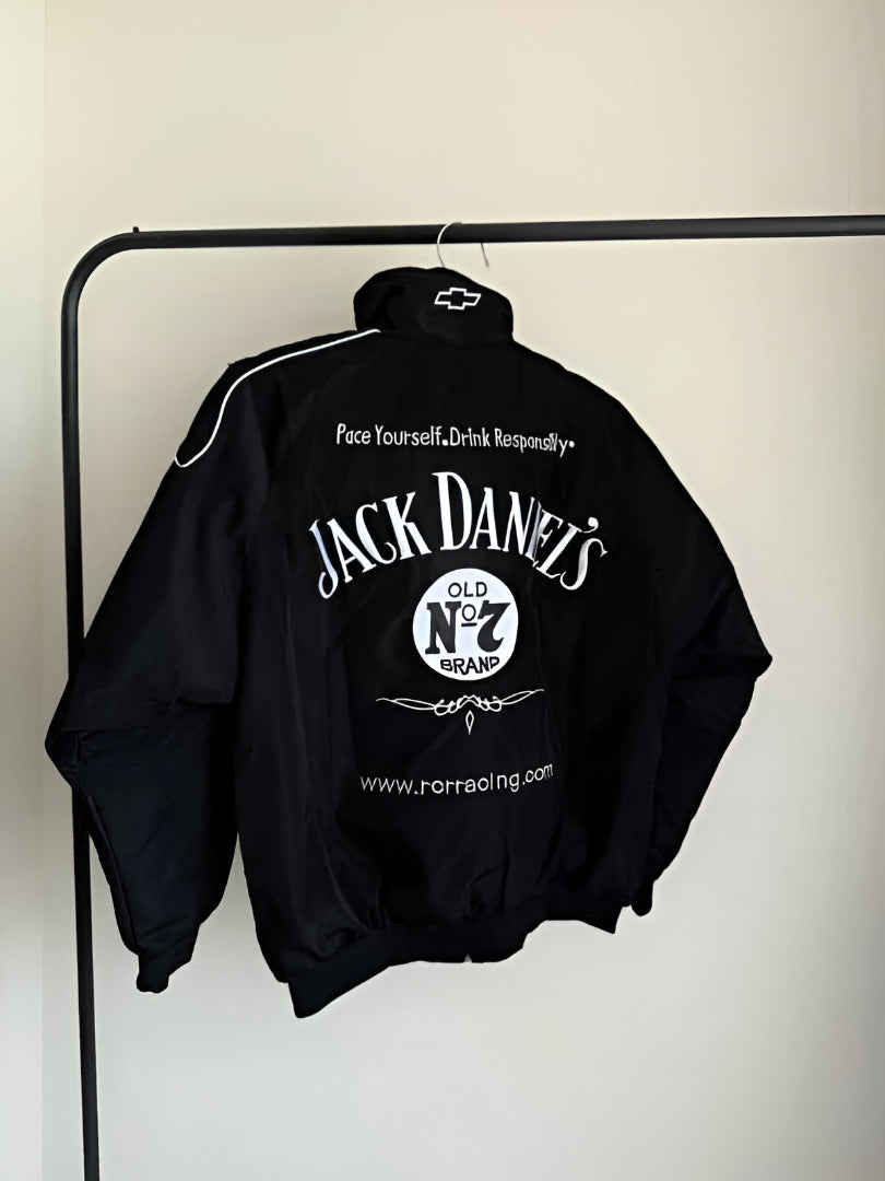 Jack Daniel's Racing Jacket – Black Embroidered Fabrizo Style