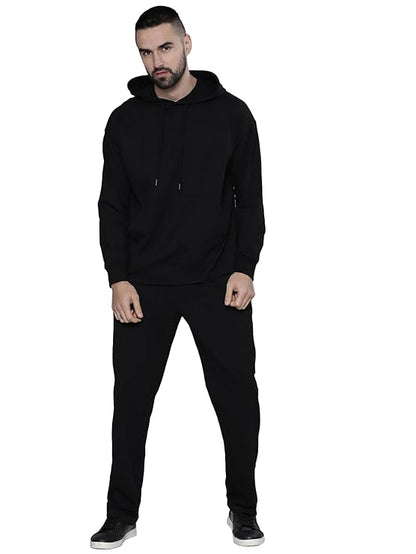 Men’s Classic Black Hoodie & Jogger Set – Minimal Streetwear Edition