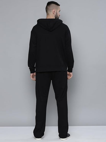 Men’s Classic Black Hoodie & Jogger Set – Minimal Streetwear Edition