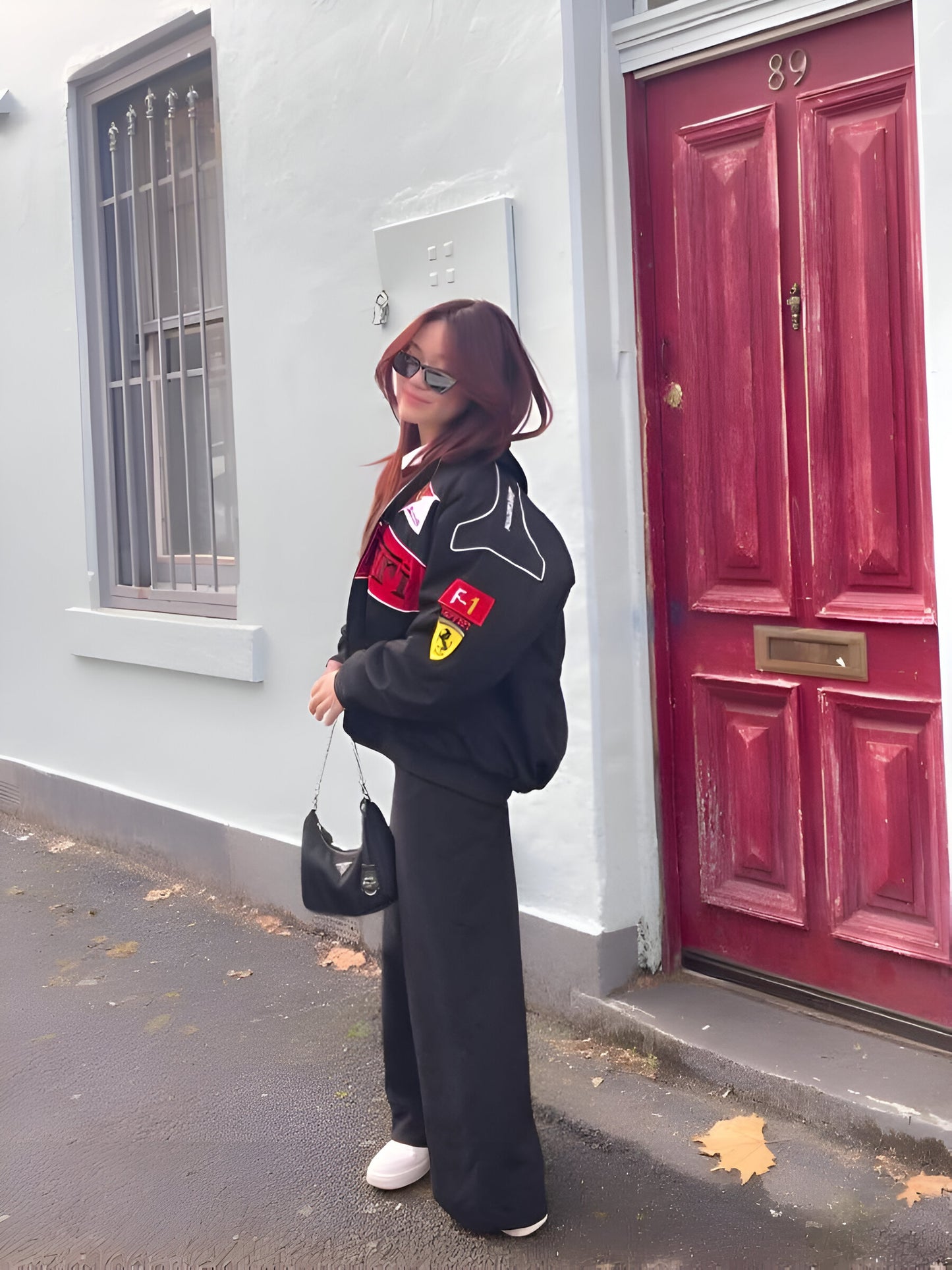 Black Ferrari Men and Women’s Racing Jacket