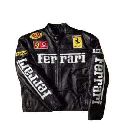 Ferrari Black Racing Leather Jacket