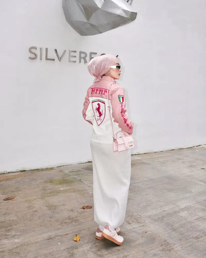 Ferrari Pink & White Racing Jacket – Limited Edition Streetwear