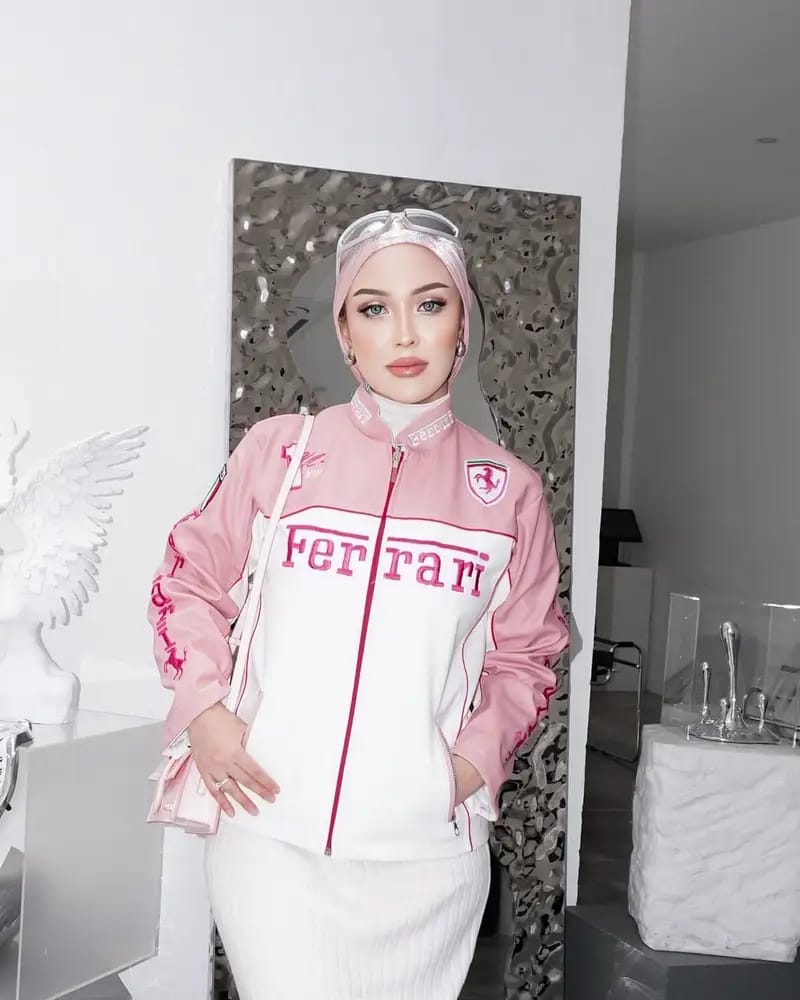 Ferrari Pink & White Racing Jacket – Limited Edition Streetwear