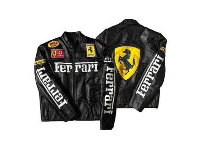 Ferrari Black Racing Leather Jacket