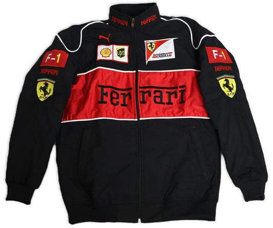 Ferrari Velocity Black Racing Jacket – Signature Scuderia Motorsport Edition