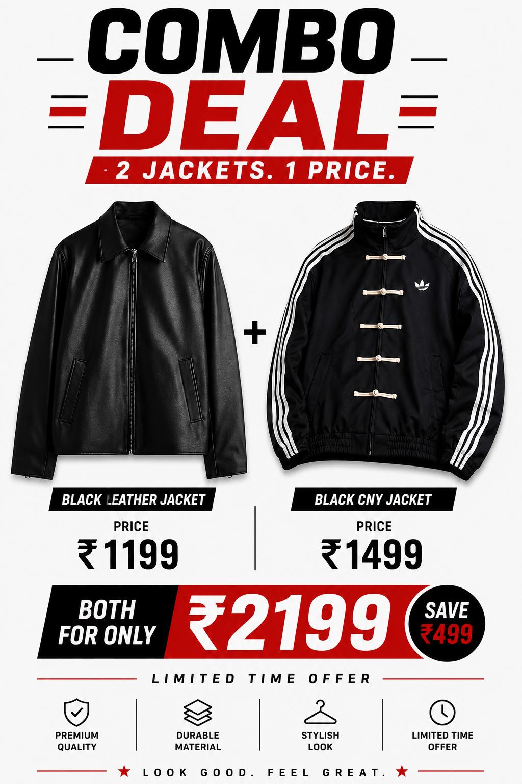 Ultimate Black Jacket Combo – Leather & CNY Edition