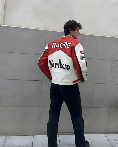 Marlboro Racing Leather Jacket – Retro F1 Motorsport Edition