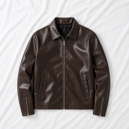 Classic Brown Faux Leather Jacket | Everyday Premium Outerwear