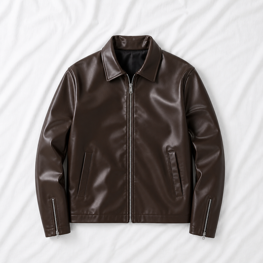 Classic Brown Faux Leather Jacket | Everyday Premium Outerwear