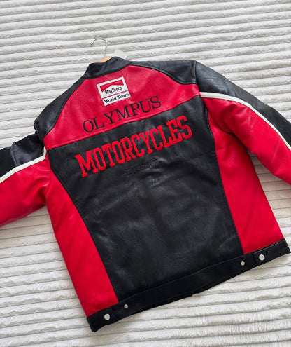 Ferrari Inferno Black Leather Jacket – Vintage Scuderia Racing Edition