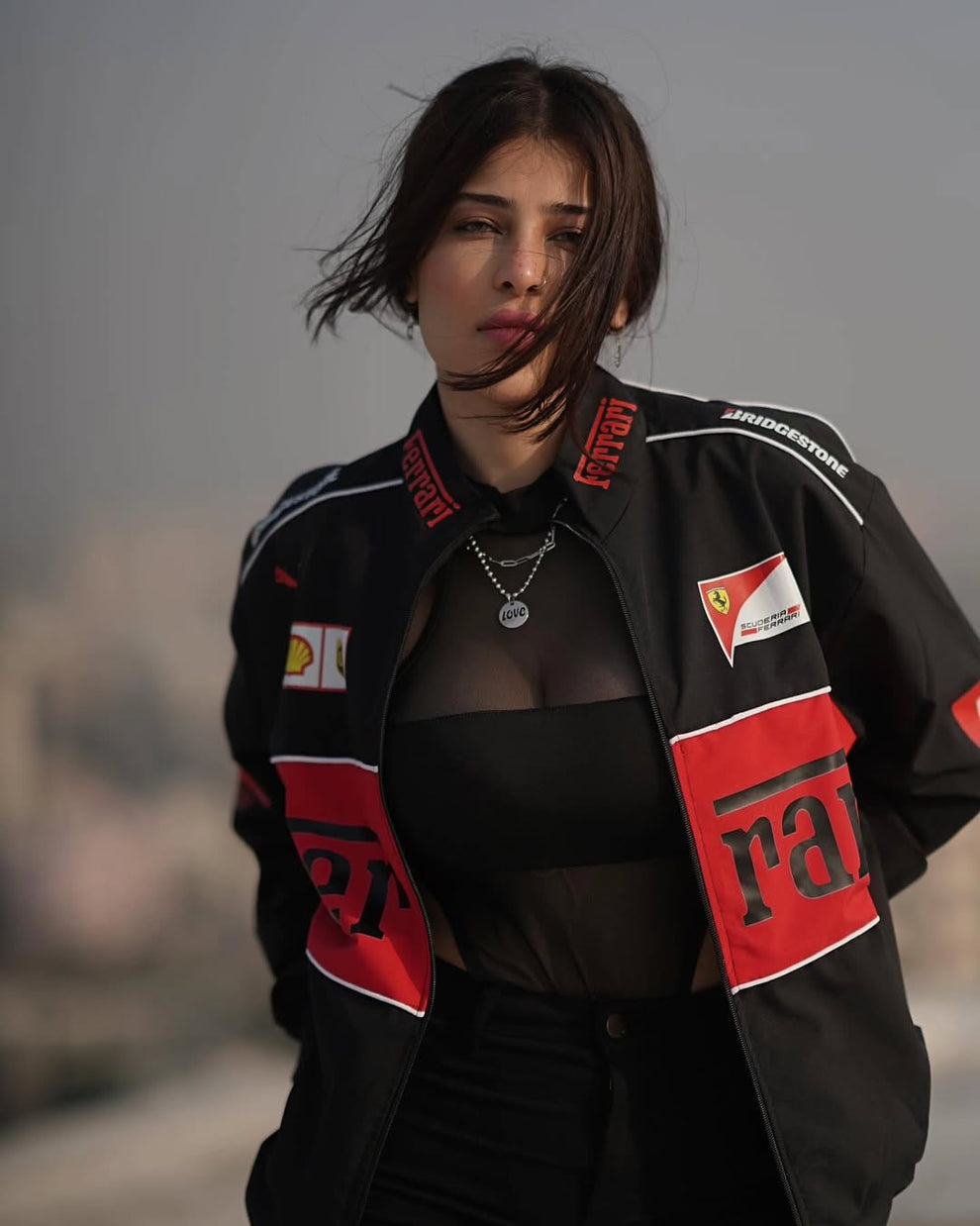 Ferrari Black F1 Racing Jacket