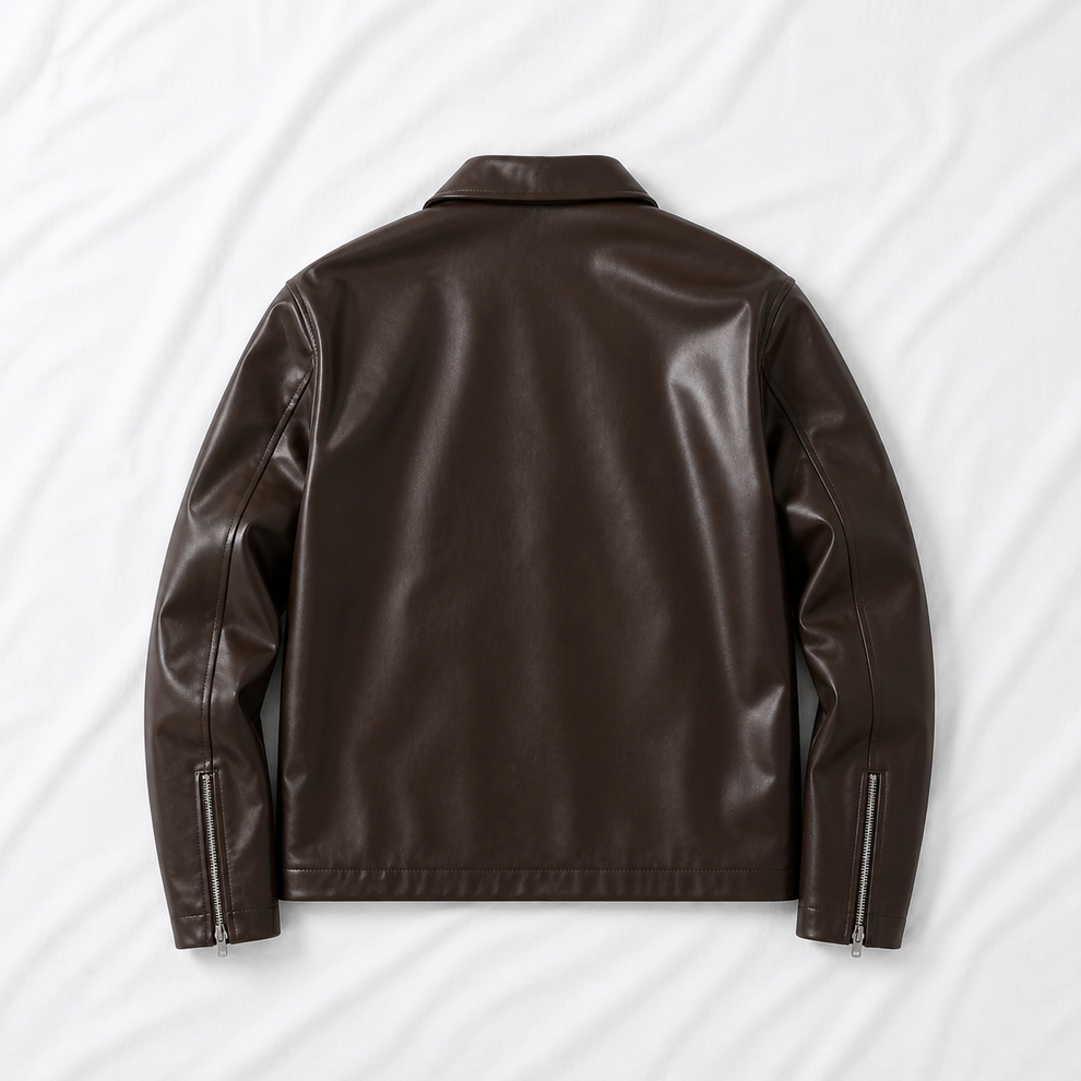 Classic Brown Faux Leather Jacket | Everyday Premium Outerwear