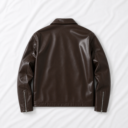 Classic Brown Faux Leather Jacket | Everyday Premium Outerwear