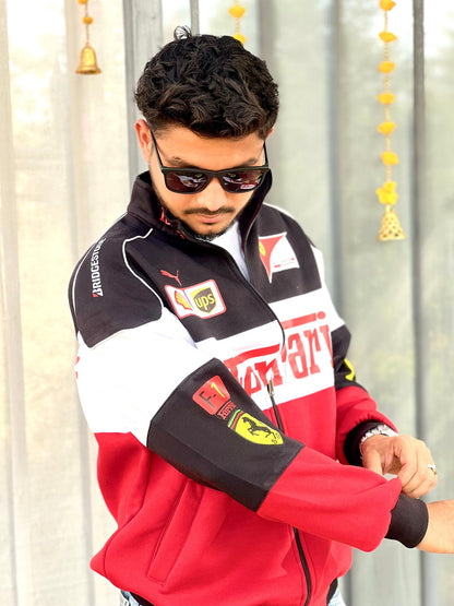 Printed Trio Color Ferrari Racing Jacket