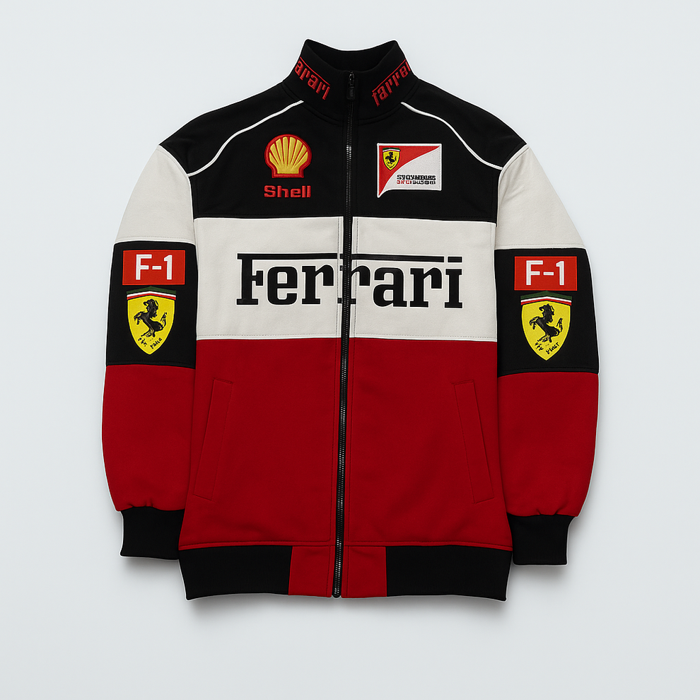 Ferrari Scuderia F1 Red Black White Track Jacket