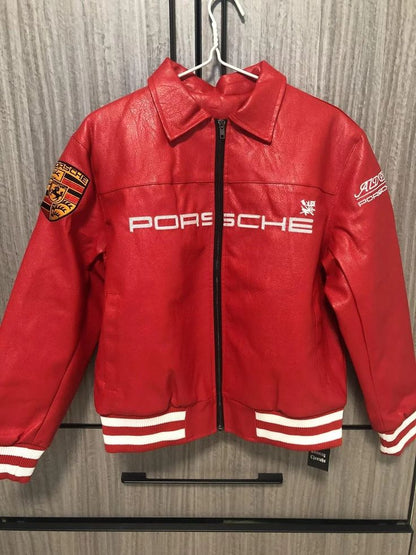 Red Porsche Racing Leather Jacket