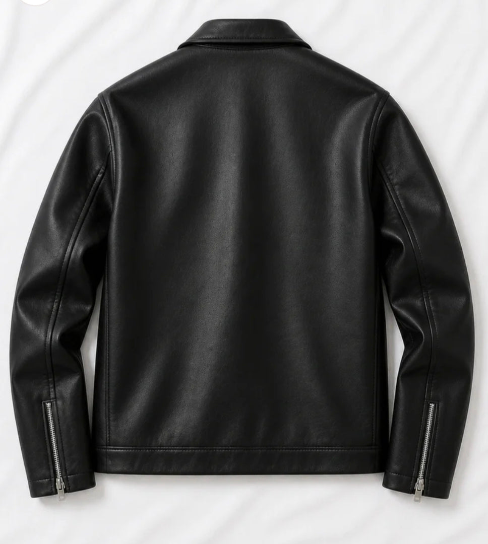 Classic Black Faux Leather Jacket