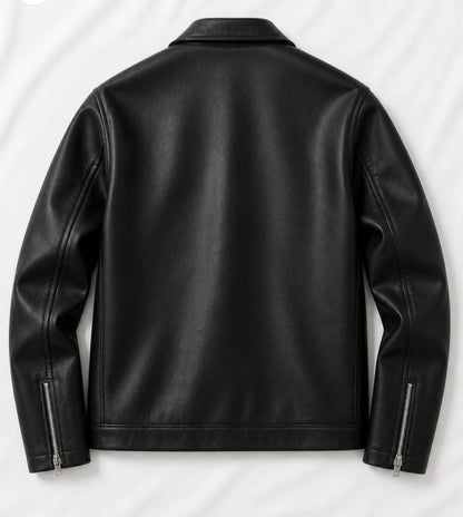 Classic Black Faux Leather Jacket
