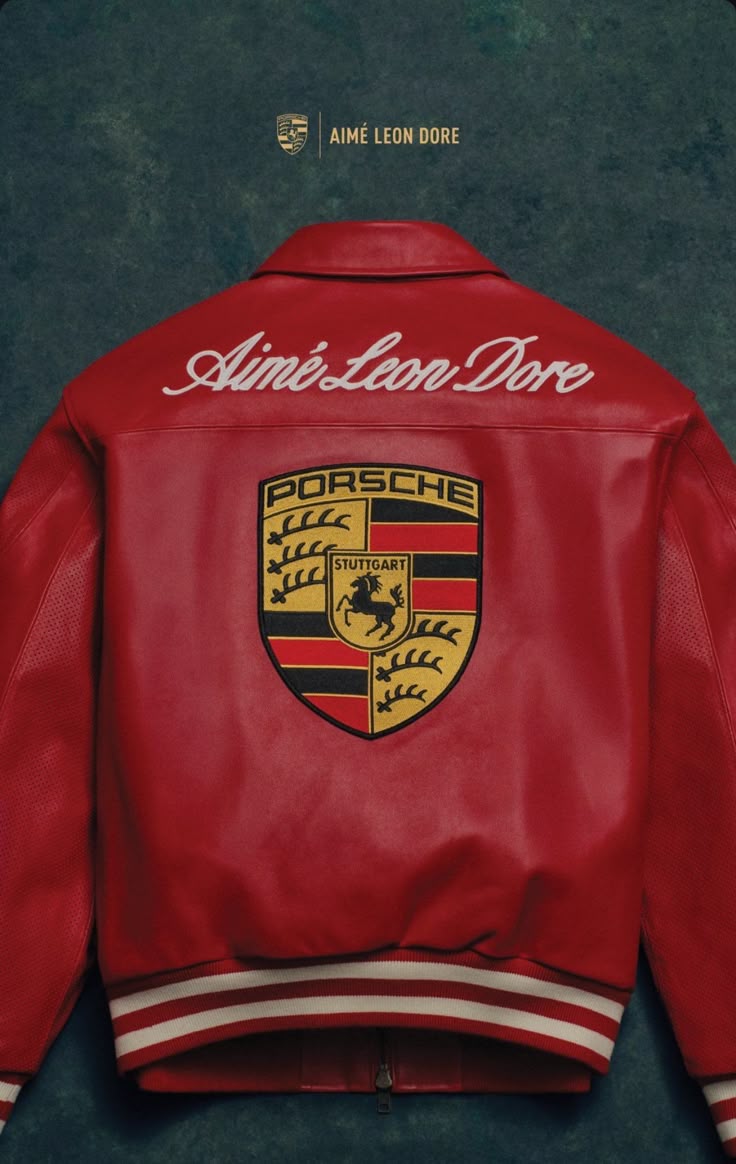 Red Porsche Racing Leather Jacket