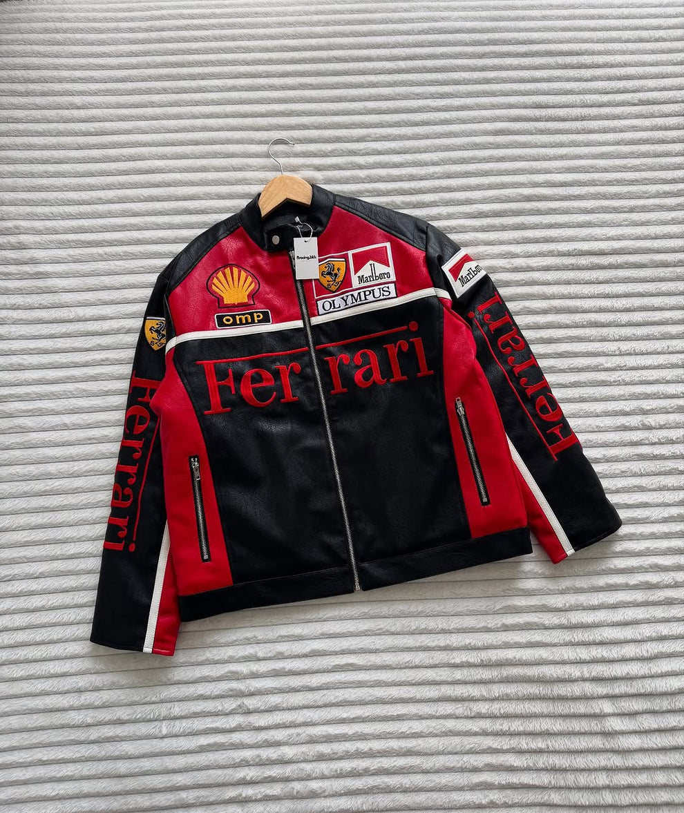 Ferrari Racing-Inspired Leather Jacket
